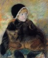 Elsie Cassatt Holding a Big Dog impressionism mothers children Mary Cassatt